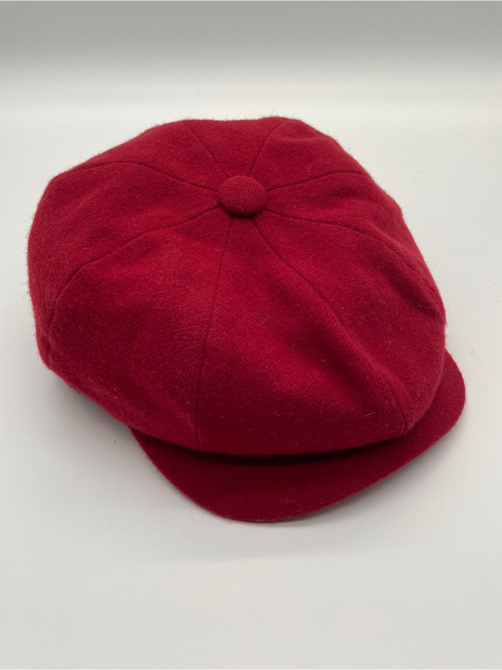 Christys’ London Red Wool Newsboy Cap Pure British Wool Size L
